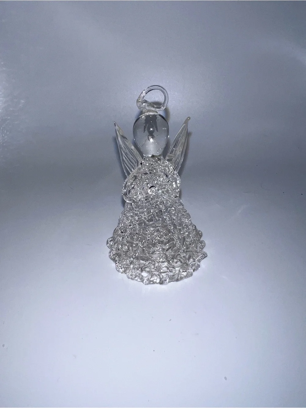 Clear glass angel figurine